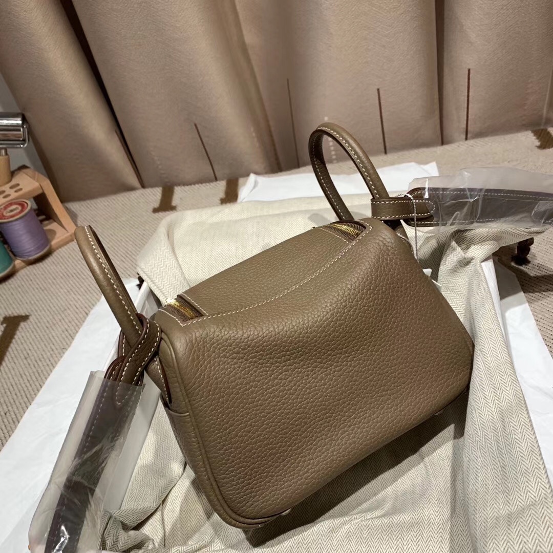 에르메스 미니 린디백19 그리스메이어 금장 끌레망스 가죽